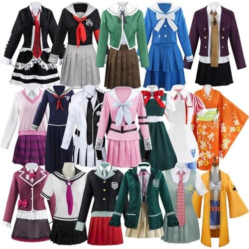 Super Danganronpa Anime Cosplay Sailor Suit Hight School Uniform Women Girls Dress Halloween Carnival Costumes