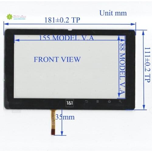 ZhiYuSun QT104142216 181mm*111mm 7inch 4 lines For Car DVD touch screen panel for radio car Digital use TouchSensor