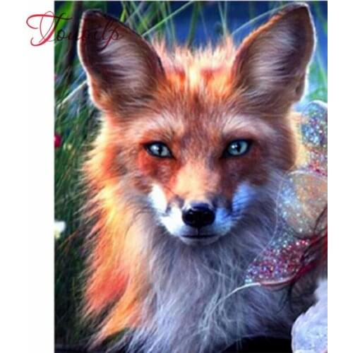 Stickers Animal"fox"3d DIY Diamond Painting Cross Stitch Wall Decor Full square 5d Diamond Embroidery Pattern Mosaic pictures