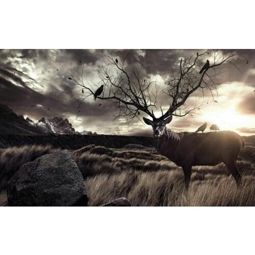Abstract Stag Picture Art Film Print Silk Poster Home Wall Decor 24x36inch