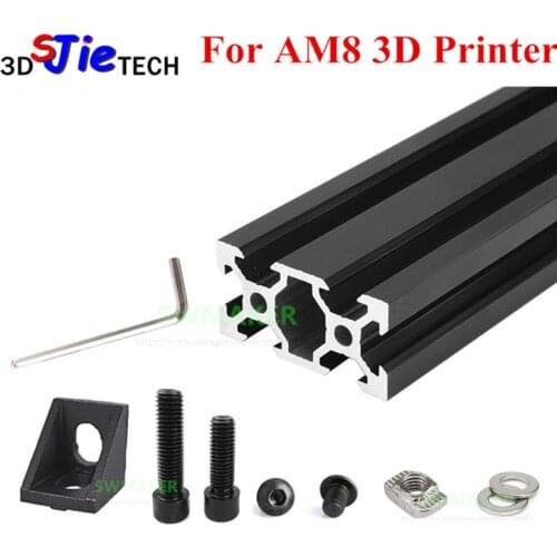 1 set AM8 3D Printer Aluminum Metal Extrusion Profile Frame with Nuts Screw Bracket Corner for Anet A8 3D printer parts
