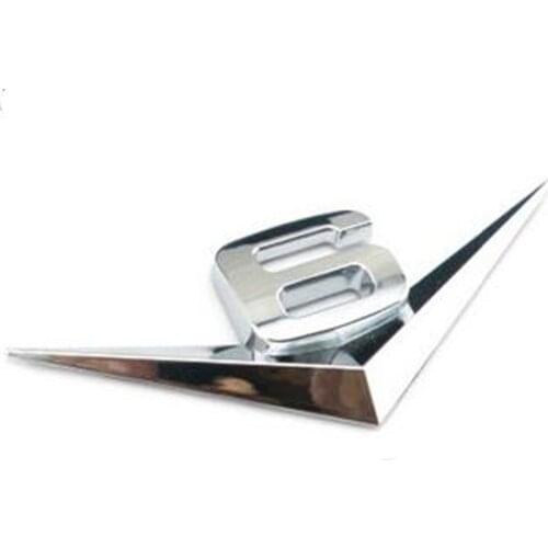 Car Accessories V6 V8 logo 3D metal Car Sticker Emblem Badge rear trunk Displacement Decoration styling Accessories