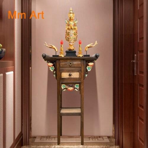 Buddha Shrine Household Carved Flower Altar Entrance Cabinet Buddha Shrine Guanyin Bodhisattva Buddha Cabinet