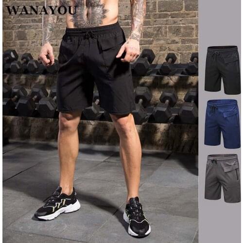WANAYOU Quick Dry Zipper Pocket Mens Running Shorts,Drawstring Workout Gym Shorts,Breathable Basketable Sports Hiking Shorts