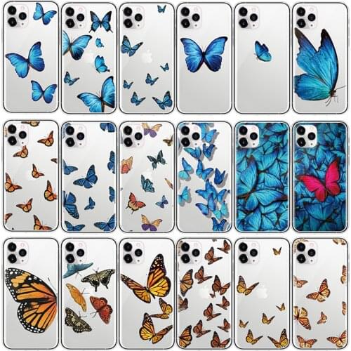 Cute Butterfly Phone Case For iphone XR 11 12 Pro XS Max X SE 2 2020 8 7 6 6S Plus 5 Clear Soft TPU Case For iphone 11 Pro Max