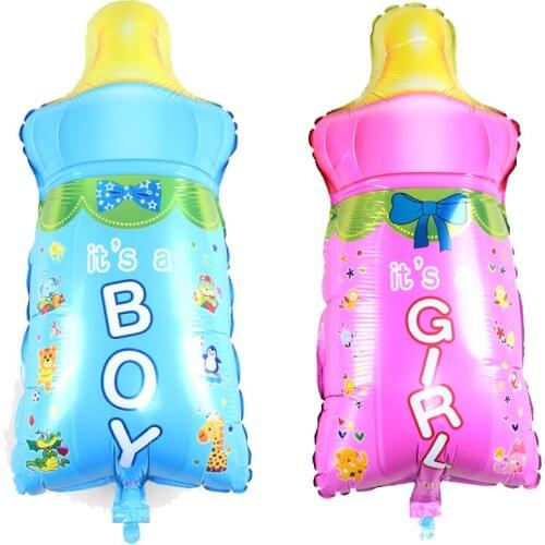 Baby bottle balloons boys girls aluminum foil hydrogen balloon birthday party background decoration balloons