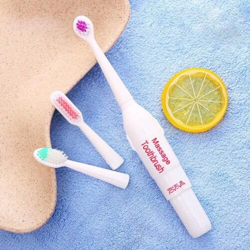 Electric Battery Operated Rotating Toothbrush 3 Brush Heads Oral Hygiene Health Ideal for traveling, hiking, camping, daily use