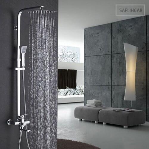 Chrome-plated Square Ultra-thin Top Spray Grey Surface ABS Shower Round Wall Cover Wall-mounted Shower Set