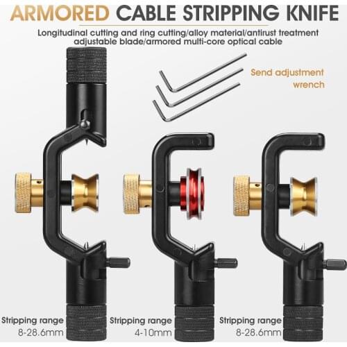ACS-2 Armored Wire Stripper 4-10mm & 8-28mm Optical Cable Slitter Fiber Optic Stripping Tool Jacket Slitter Sheath Cutter