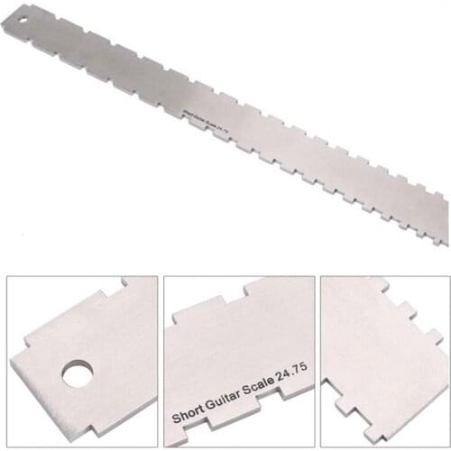 Guitar Measuring Ruler Neck Gap Stainless Steel Feeler Gauge String Height Guitar Ruler 16.5 Inch Measuring Repair Tool