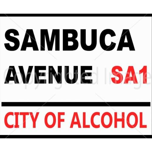 SAMBUCA AVENUE STREET METAL TIN SIGN POSTER WALL PLAQUE