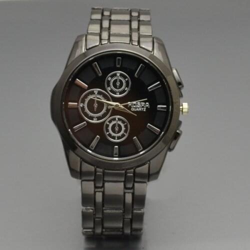 Fashion Casual Black Steel Band Quartz Watch Men Fashion Brand Watch Free Shipping 6857