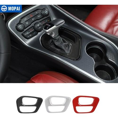 MOPAI Interior Mouldings for Challenger 2015 ABS Car Gear Shift Box Panel Cover Sticker Accessories for Dodge Challenger 2015