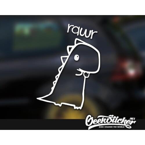 Cartoon Cute Dinosaur Waterproof Reflective Universal Body Vinyl Warning Sticker Motorcycle Car Shape Dropshipping Tyrannosauru