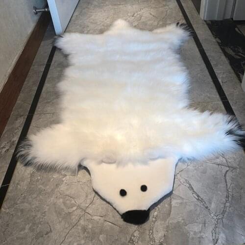New Faux Fur Carpet White Polar Bear Rug 80x140cm Long Plush Animal Rugs and Carpets For Home Living Room Bedroom Big Floor Mat