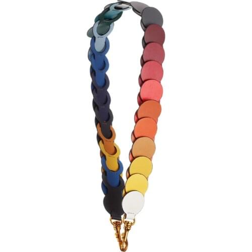 Women New Rainbow Strap You Microfiber Bag Parts Accessories Lady Colorful Shoulder Strap Belts Replacement Handle For Handbags
