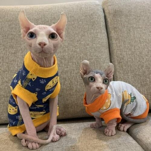 Sphinx Hairless Cat Clothes Baby-Grade Pure Cotton Knitted Anti-Allergic Boneless Stitching Process Anti-Tie No Sweater