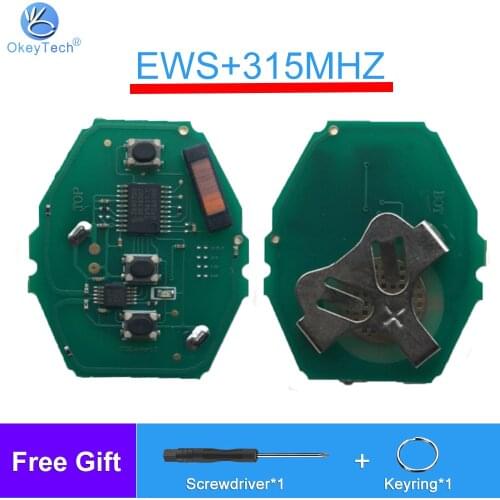 OkeyTech 315MHZ Rechargeable Remote Circuit Board for BMW 3 5 X series 7S E38 E39 E46 3Button Key Fob with ML2020 Battery