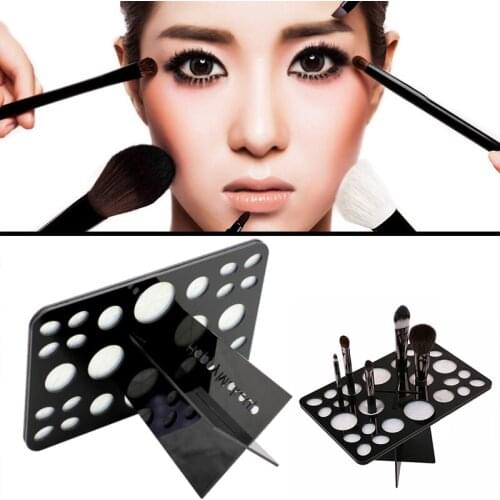 Makeup Brush Holder Display Stand Acrylic 20 Holes Make Up Nail Art Pens Brushes Holder Box Tool Beauty Salon Products