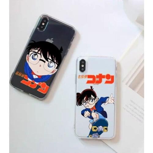 Hot Cute Detective Conan Phone Case for IPhone 12 11 Pro Max 8 7plus Xsmax XR X Protective Silicone Japan Anime Soft Clear Cover