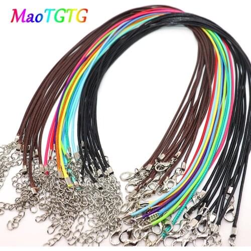 50/100pcs/lot Mixcolor Handmade Leather Adjustable Braided Rope For DIY Necklace Bracelet Jewelry Finding Accessories Wholesale