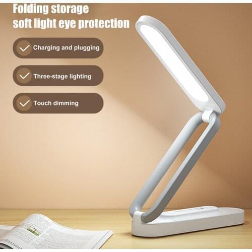 Adjustable Table Lamp Led USB Rechargeable Reading Desk Lamp Foldable Eye Protection Learning Children Bedroom Bedside Lamp