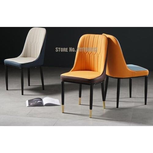 Nordic Dressing Manicure Stool Backrest Casual Retro Soft Pack Fabric Dining Chair Light Luxury Armrest Restaurant Dining Table