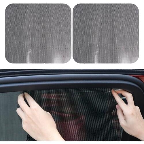 2pcs Car Window Sunshade PVC Protection Electrostatic Grid Points Sticker Sunscreen Film Stickers Cover Car Sunroof Window Films