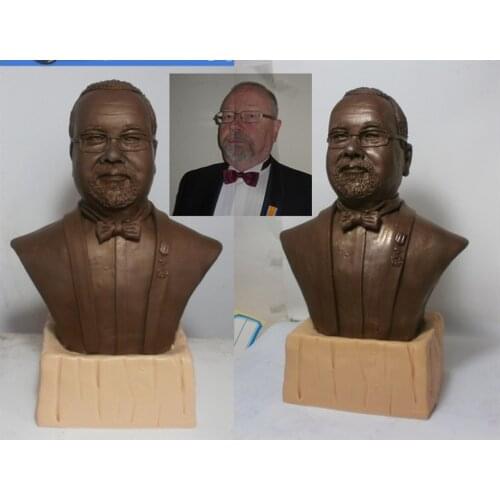 Custom Human Bust Statue Dolls Bronze Color 10-30cm Height Choices Great Souvenir Gift for Family Friends