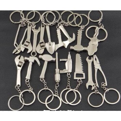 Party Favors 2pcs/pack Creative multifunctional tool key chain adjustable wrench hammer shovel pliers key chain pendant