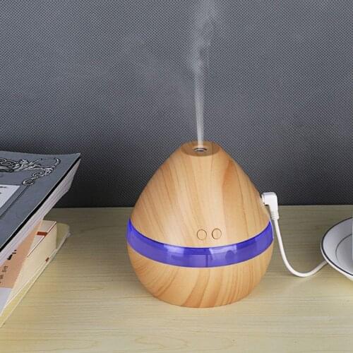 300ML Ultrasonic LED Light Health Care Office Essential Home Oil Aroma Car Humidifier Wood USB Mini Mist Maker Grain Purifier