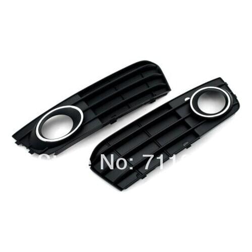 Fog Grille Insert With Chrome Ring For Audi A4 B8 Pre-facelifted 2009-2011 (NOT for S-Line / S4 / RS4 Models)