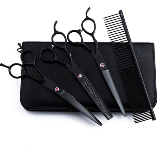 Japan 440c 7 inch left hand Scissors pet dog Hairdressers Barber Shop Hairdressing curved Scissors for Cutting Hair grooming