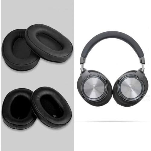 1 Pair Headphone Cushions Noise-insulation Replaceable Elastic Protein Faux Leather Gaming Headset Pads for ATH-SR9/DSR9BT