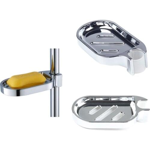 1PCs Convenient Clip-on Soap Tray Soap Dish Adjustable Shower Rail Slide Soap Plates Smooth Bathroom Holder Soap Tray Holders