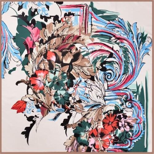 100*100cm TOP Silk superior Bohemia Scarves Women Foulard Square Hijab Scarf Ladies Shawl wrap muffler pareo female hijab