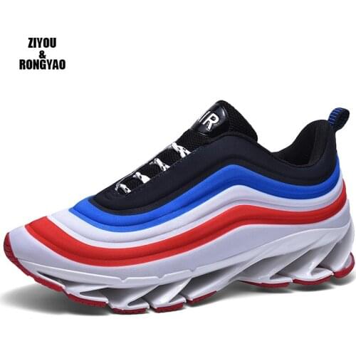 2019 retro mesh Leather male shoe summer mens white high platform sneakers men femme Krasovki Footwear 97 chunk tank shoes