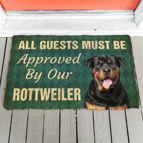 3D Printed Must Be Approved By Our Rottweiler Doormat Non Slip Door Floor Mats Decor Porch Doormat 02
