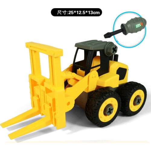9 Types 3D DIY Disassemble Engineering Vehicle Construction Educational Blocks Toys For Boys Model Building Kits Toys