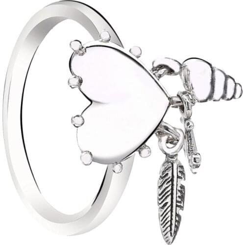 Ajax Female 925 Sterling Silver Bee Heart Initial Ring For Girlfriend Party Fine Jewelry Making Wholesale