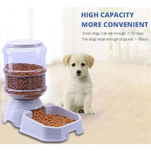 3.8L Automatic Pet Feeder Dog Cat Drinking Bowl Large Capacity Water Food Holder