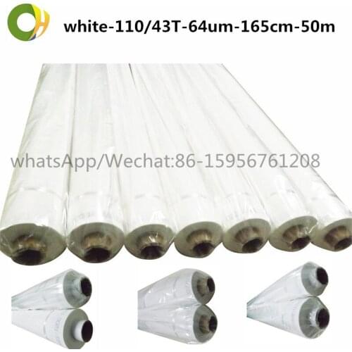 Free shipping ! white 43T-64um-165cm-50mts industrial materials screen mesh