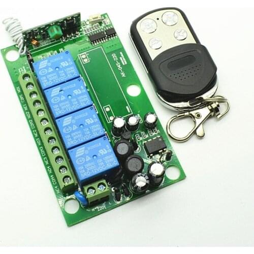 AC 85v~250V 110V 220V 4CH 10A RF Wireless Remote Control Switch System teleswitch relay Receiver Smart Home Switch