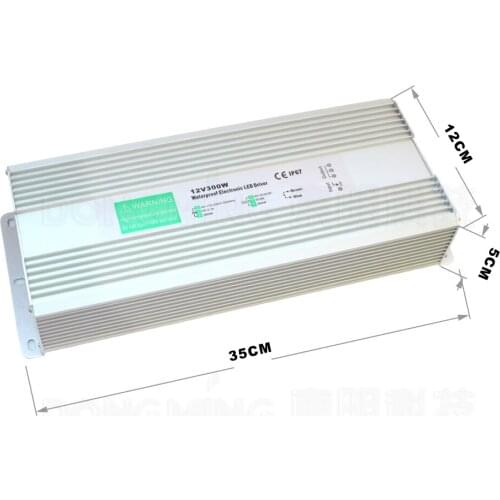 DC12V 25A 300W AC110~260V Power Supply Converter IP67 Waterproof LED Driver Outdoor Usage led adapter Free fedex