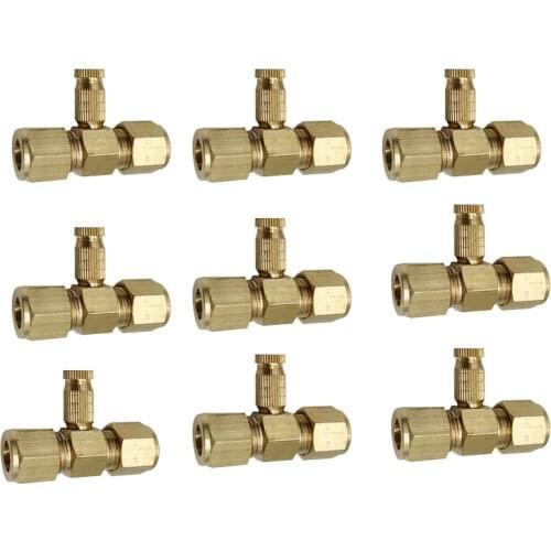 E457 Hot sale Brass material 10/24UNC thread connect to 3/8 tubing adapter for misting system with brass nozzles Misting Fitting