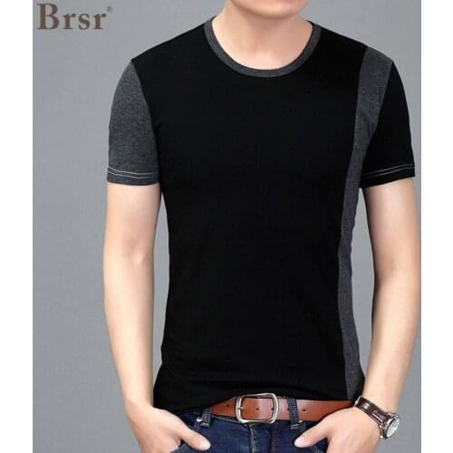 Mens Oversized T Shirt Summer Fashion Cool Short Sleeve New Tops Personality Splicing Mens Leisure Cultivation T Tshirt T-shirt
