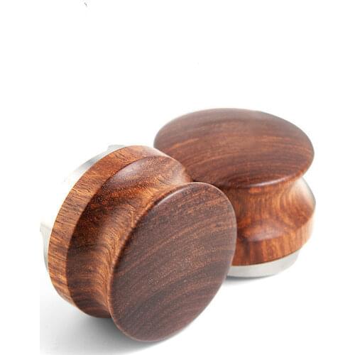 Pear Wood Powder Tamper 58mm Stainless Steel Adjustable Gasket Powder Press Special Coffee Powder Press Tool for Coffee Shop