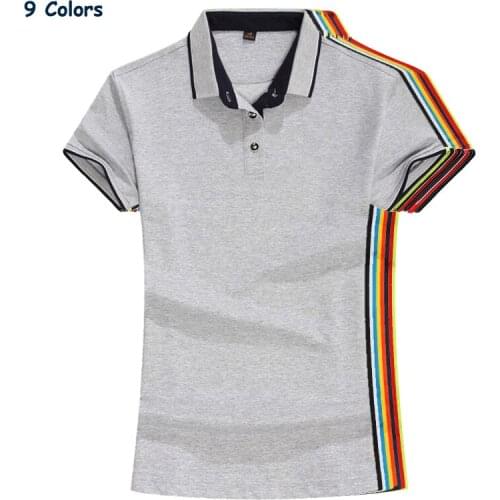 Good quality 2020 Summer new style womens short sleeve polos shirts casual ladies lapel polos shirts fashion slim womens tops