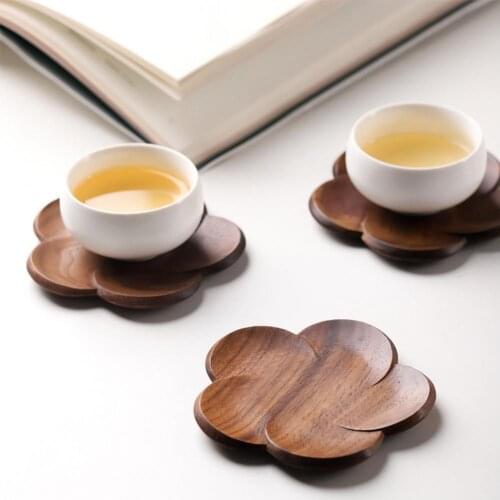 Coaster Scratch-proof Thermal Insulation Petaloid Wooden Placemat Kitchen Supply