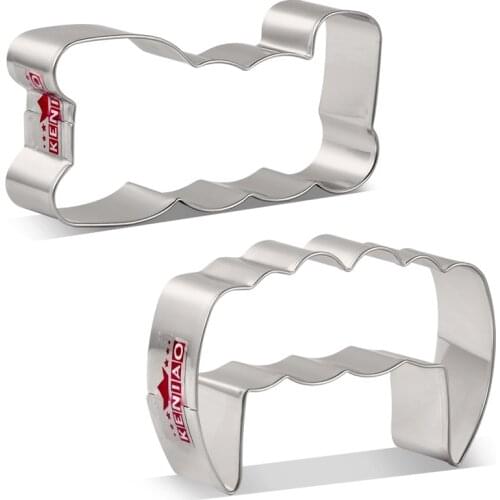 KENIAO Halloween Cookie Cutter Set - 2 Piece - BOO! and Vampire Teeth Sandwich Biscuit Fondant Cutters - Stainless Steel